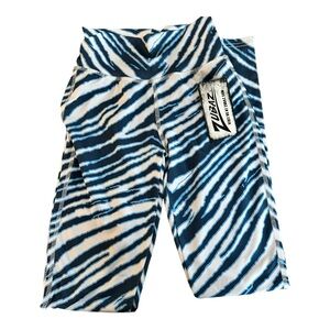 Retro Zubaz Pants Leggings Panthers Colors Blue White Black Women Size XS NWT